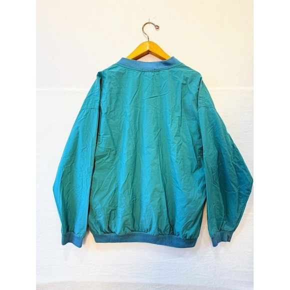 Vintage Izod Golf Windbreaker, Men's Large - Green Teal, Pullover, V Neck, 90s - Picture 8 of 10